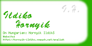 ildiko hornyik business card